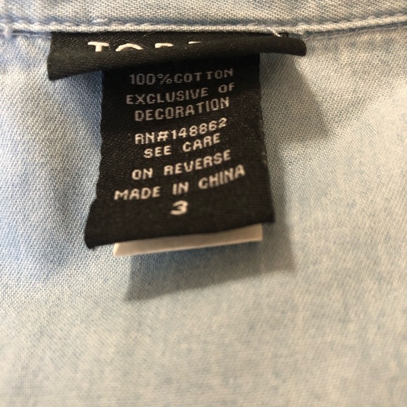TORRID Embroidered Chambray Shirt Size 3X - Picture 6 of 8